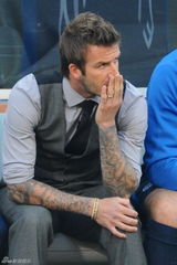 高清图：贝克汉姆现身球场 助阵英格兰德国之战