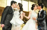 组图：台湾最美双胞胎同办婚礼 曾拍全裸写真