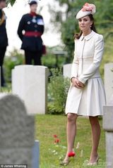 组图：威廉王子出席纪念活动 凯特王妃露甜笑