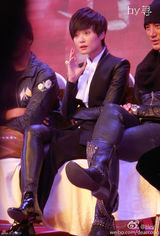 高清图：李宇春亮相《血滴子》发布会黑衣帅气
