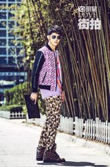 明星爱街拍：汪东城力挺晒搭配 豹纹潮装撞色