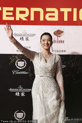 组图：巩俐现身红毯 透视蕾丝裙高贵大气尽显