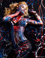 幻灯图集：超模乔治亚-梅-贾格尔写真半裸上阵