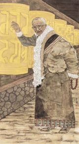 组图：朱军绘画作品 藏族风情表达生活感悟