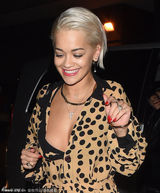 组图：瑞塔-奥拉穿深V露八字奶 护胸下车仍走光