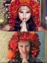 组图：药不能停！少年用面条水果扮欧美天后