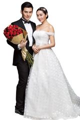 组图：杜若溪浪漫婚纱与严屹宽秀恩爱