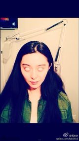 组图：范冰冰晒《X战警》花絮照 精灵耳超萌