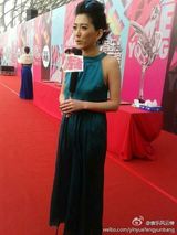 组图：刘忻蓝色露肩华裙绽放女人味