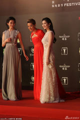 组图：林志玲携《北京，纽约》剧组亮相秀美背