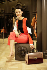 组图：车晓初秋红装写真曝光 简约时尚优雅知性