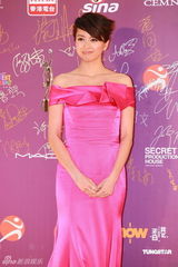 幻灯：香港金像奖颁奖红毯 梁咏琪桃红洋装显高贵