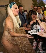 组图：Lady Gaga穿透视薄纱裙秀豪乳 变身优雅女神