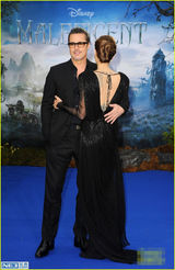 组图：朱莉长裙露背气质优雅 皮特搂爱妻秀恩爱