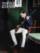 组图：佟大为泳池别墅拍封面 穿越时空玩猎枪