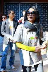 组图：爱女李嫣首办画展 李亚鹏摸王菲大腿秀恩爱