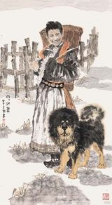 组图：朱军绘画作品 藏族风情表达生活感悟