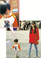 组图：张柏芝带两儿子温馨散步 小Q越大越英俊