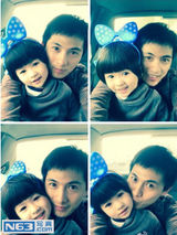 组图：黄豆豆爱女萌照走红 晋升“中国好岳父”