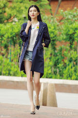 组图：江疏影街拍示范女神混搭 古典优雅百变