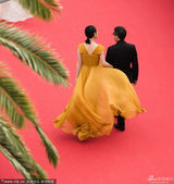 组图：贾樟柯夫妇现身首映礼 赵涛黄裙飞扬