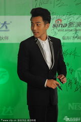 组图：上海电视节红毯 刘恺威黑色正装招手示意