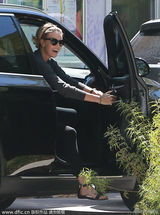 组图：塞隆吊带装性感 爱子与西恩-潘略显生疏