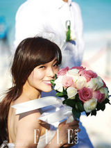 组图：Wondergirls先艺蜜月写真与新郎甜蜜亲吻