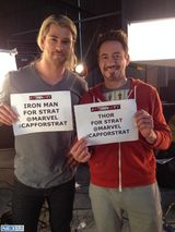 组图：复联英雄齐撑癌症影迷 雷神钢铁侠换身份