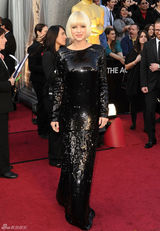 高清组图：安娜-法瑞丝黑色闪片裙低调奢华