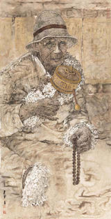 组图：朱军绘画作品 藏族风情表达生活感悟