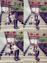 组图：美女硕士毕业抱儿子怀女儿被赞人生赢家