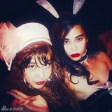 组图：潮模水原希子扮性感兔女郎 超低胸险露点