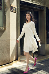 组图：韩丹彤亮相纽约时装周 街拍百变造型