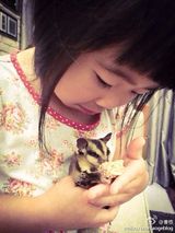 组图：姐姐和Joe喂食松鼠 萌系暖娃融化网友