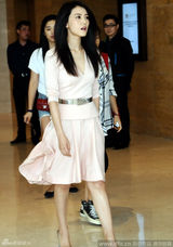 组图:高圆圆深V裙现身乳沟微露 谢霆锋黑超扮酷