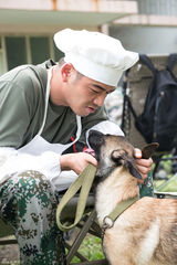 组图：《神犬奇兵》热播 汪爸杨烁爆趣味厨师照