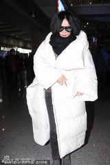 组图：王菲裹大棉服独自现身 黑超帅气