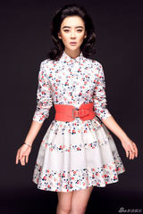 组图：袁姗姗贺岁写真俏皮 复古花裙张扬魅力