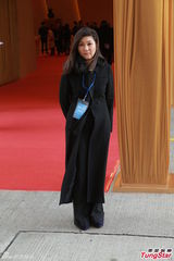 组图：邵逸夫追思会金色布置 不接受花篮花圈