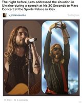 组图：莱托兑现奥斯卡演讲 赴乌克兰支持当地人