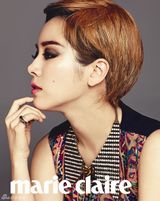 高清图：韩智敏拍大片 金发烟熏妆时尚摩登