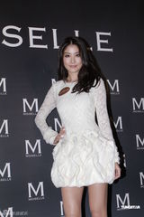 组图：陈慧琳蕾丝装优雅 徐濠萦单肩裙配皮手套