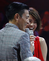 组图：梁咏琪刘德华预热春晚 重演“战火列车”