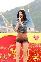 幻灯图集：陈慧琳不惧严寒秀美腿 带儿子畅游迪士尼