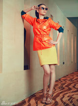 组图：李斯丹妮帅气女人味 另类混搭演绎复古