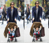 组图：辣妈米兰达-可儿街拍 大衣搭皮裤滑雪靴