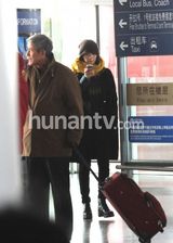 组图：高圆圆包裹严实现身机场