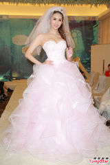 组图：何傲儿避谈旧爱 爆乳披婚纱有出嫁感觉