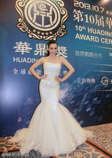 组图：钟丽缇光彩闪耀华鼎奖 拖地长裙雍容华贵